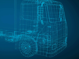 wireframe diagram of large truck